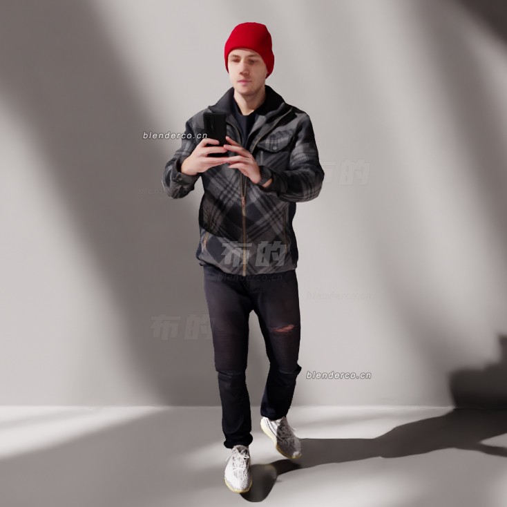 blender正自拍的男士模型_blender布的151