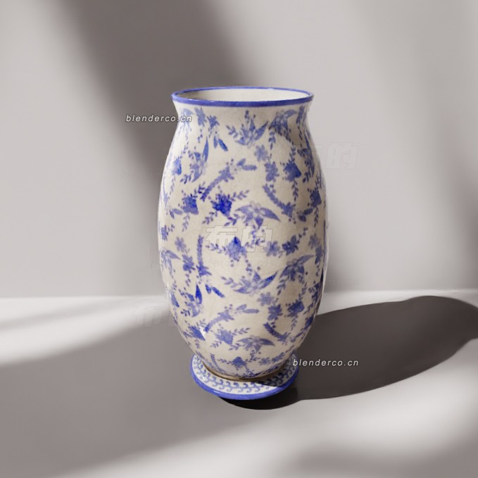 blender古董陶瓷花瓶模型_blender布的02