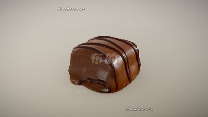 blender焦糖牛奶巧克力模型_blender布的53