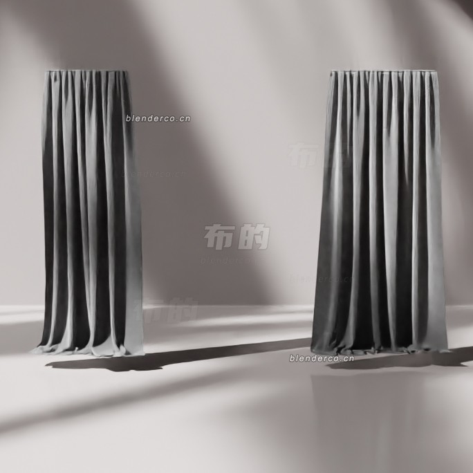 blender现代窗帘模型_blender布的24