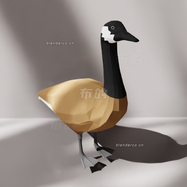 blender低聚加拿大鹅模型_blender布的07