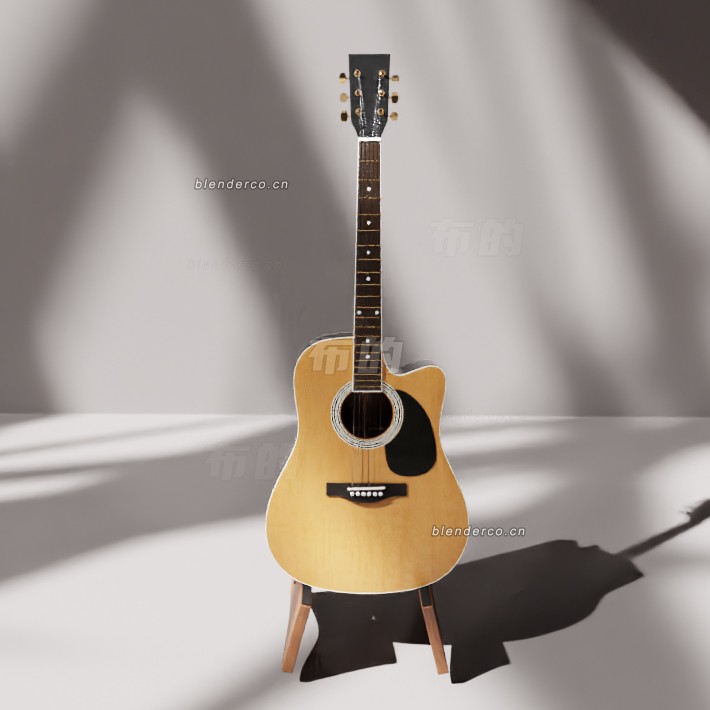 blender带缺角的原声吉他模型_blender布的165