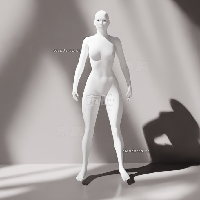 blender白色人体模特7模型_blender布的20
