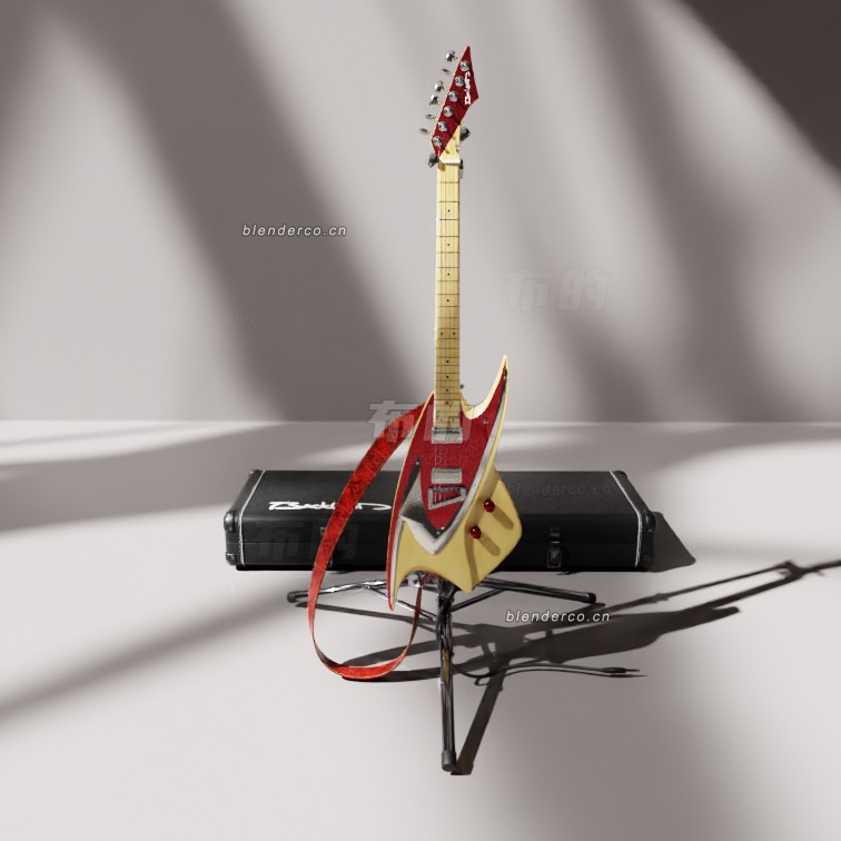 blender巴克伦德JBG 400电吉他模型_blender布的157