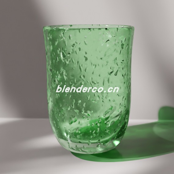 blender绿色点玻璃杯模型_blender布的108
