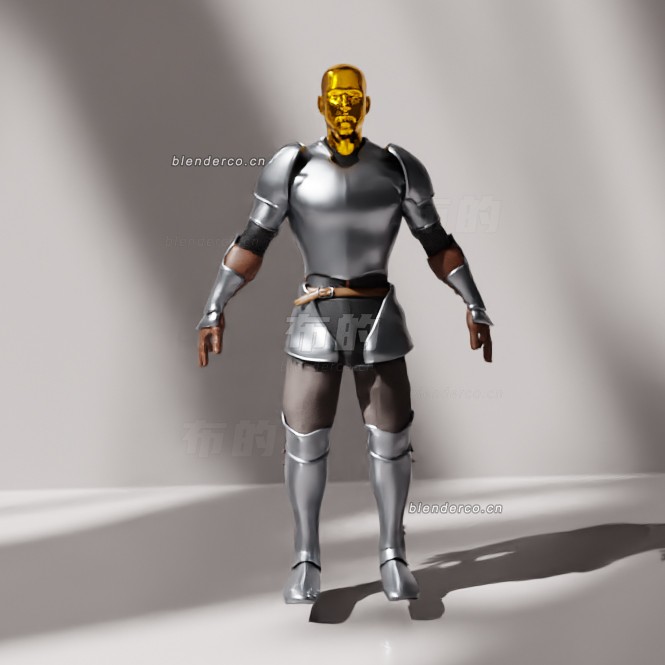 blender装配好的骑士模型_blender布的10