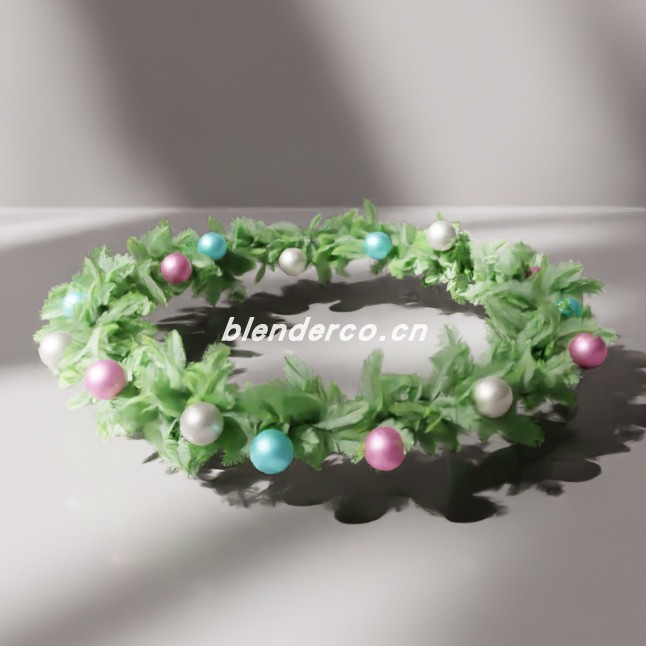 blender圣诞花环环形装饰模型_blender布的70