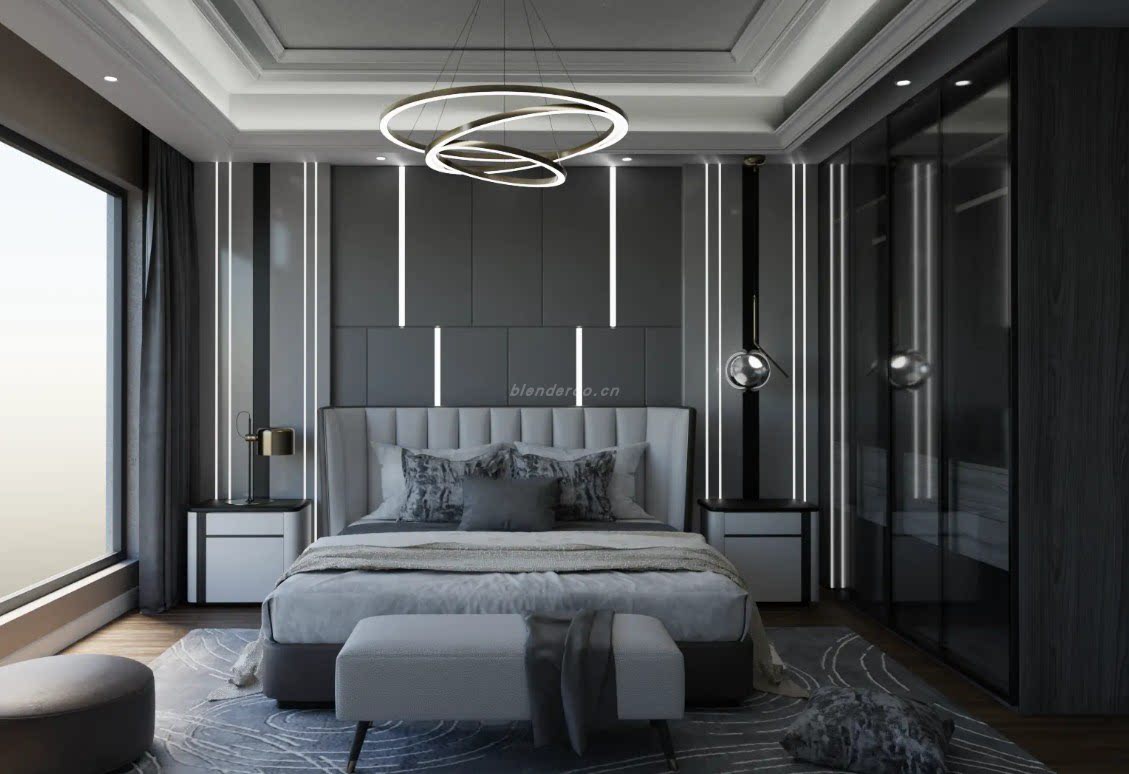 38 – 卧室场景 Blender 模型
