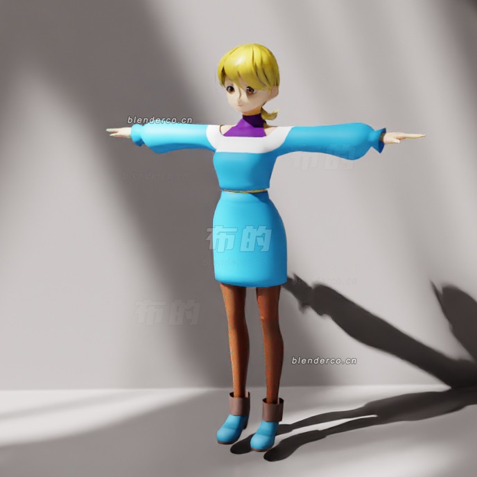blender内玛角色绑定模型_blender布的14