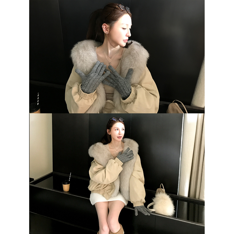 Misty Parka Imported from Finland, Saga Fox Fur + 95% White Goose down High-Fill Power down Parka Jacket