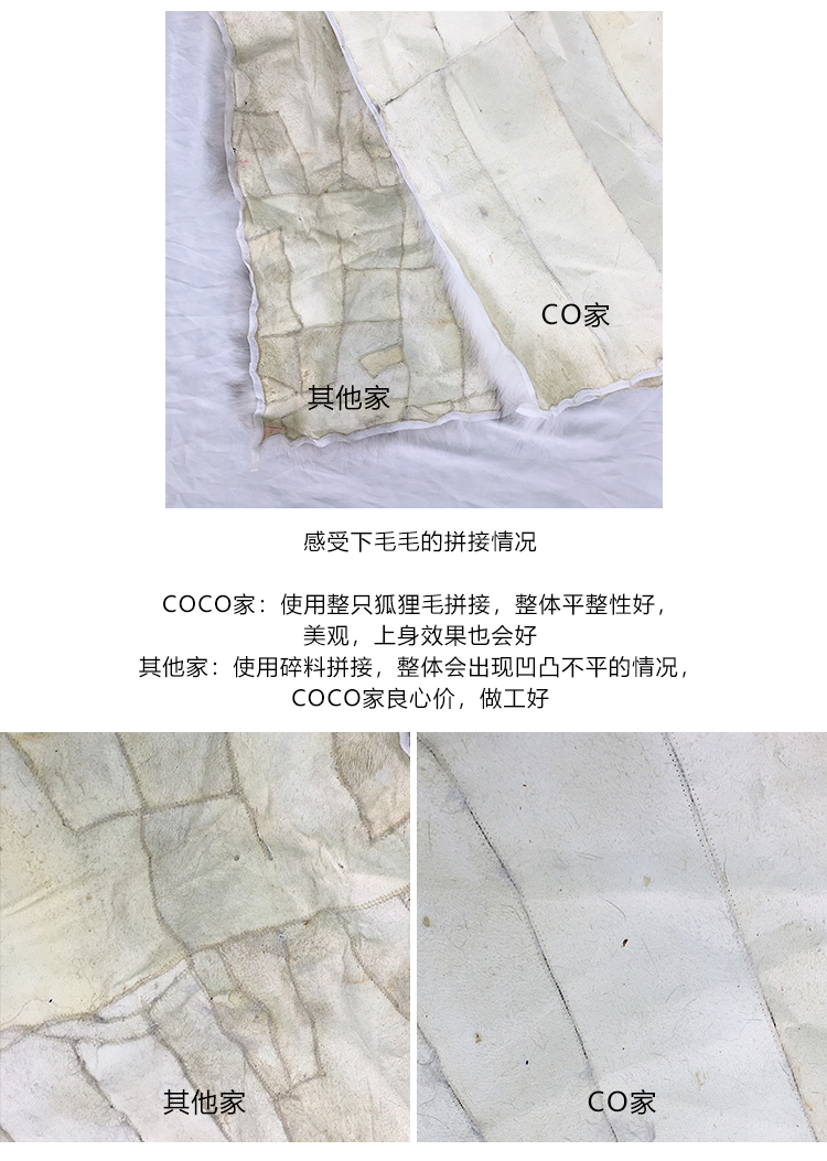 COCO LIMITED Wannian II Không khí cổ điển Áo lông dài nhập khẩu lông cáo ngắn áo dạ ép lông cừu dáng ngắn