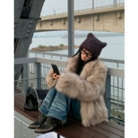 Coco Fur "C тысячи золота" Зимняя новая модная финская импортная лиса меховая трава Внешние женщины