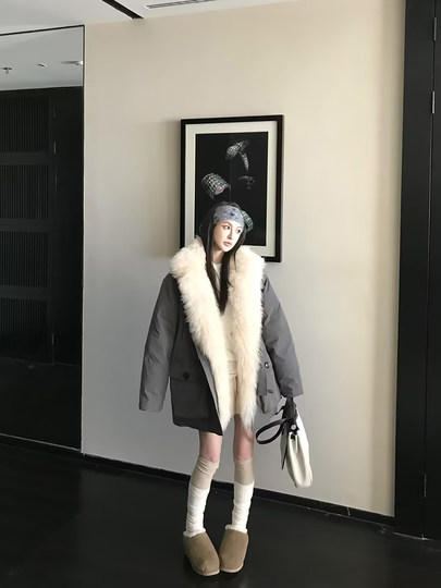 【一衣两穿】露思升级款原创三防可拆卸山羊绒90白鹅绒派克羽绒服