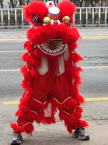 Lion Dance Props Kids Single Double Lion Dance Props Nanshi Clothing Middle School Primary School Children Lion's Head