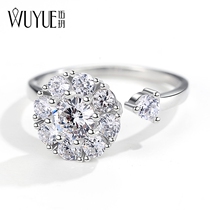 925 sterling silver shaking sound rotating ring female opening can be rotated when the simulation diamond ring comes to net red operation 76