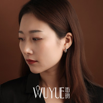 925 sterling silver earrings female simple earrings ear buckle Joker ins temperament advanced sense cool wind exaggerated harbor style