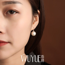 Wu Yue sterling silver big pearl earrings female ring earrings retro jewelry 2021 New temperament earrings advanced sense