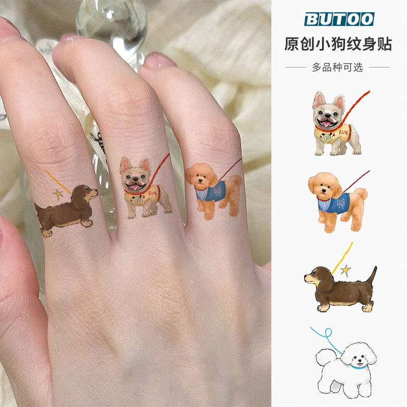 Butoo Tattoo Stickers | Smiling French Bulldog Puppy Tattoo Stickers Waterproof and Long-Lasting Colorful Finger Tattoo Stickers Butoo Tattoo Stickers | Smiling French Bulldog Puppy Tattoo Stickers Waterproof and Long-Lasting Colorful Finger Tattoo Stickers