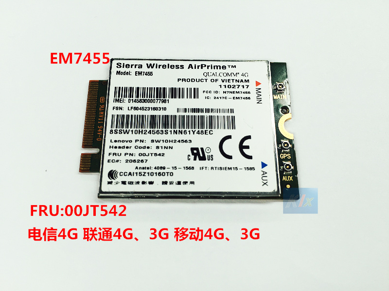 Original 4G LTE module GOBI6000 EM7455 X260 T460S FRU: 01AX748