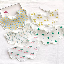 Summer thin baby saliva towel 360 degrees cotton flowers newborn baby bib children fake collar saliva pocket