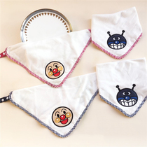 New baby gauze bib square towel double buckle adjustable cotton bib triangle baby mouth towel anti-spit milk