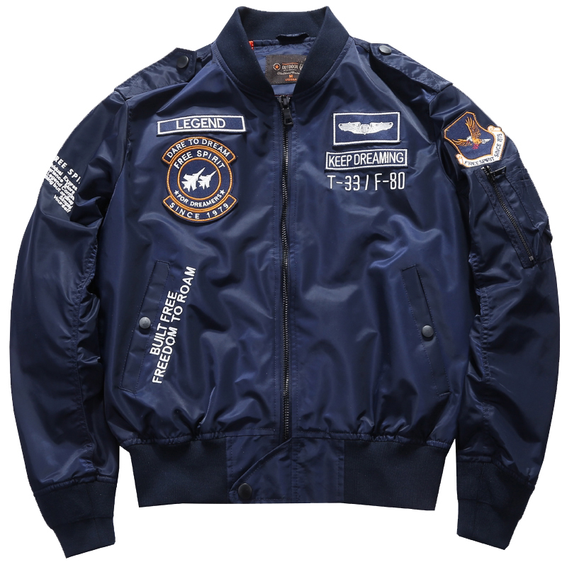 Spring and Autumn New Style Ma1 Pilot Jacket for Men, American-Style Embroidered Baseball Jacket, Loose Workwear Coat, Trendy Brand