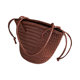 Z Home Woven Bag 2023 New Summer Portable Vegetable Basket French Retro PU Leather Handmade Woven Bag Bucket Bag