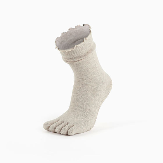 Lace Meikan Five-Finger Yoga Socks Mid-Calf Sports Compression Socks Non-Slip Floor Yoga Professional Socks