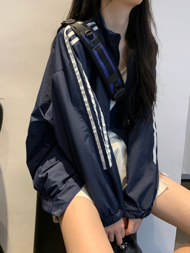 2023 Spring and Autumn Han Edition Baseball Clothes Zipper Long Sleeve Cover Lax and Thin Color Costumes Woman
