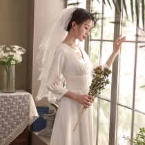 Little dress licensed light wedding dress small dress white skirt simple tour French registration small white dress women