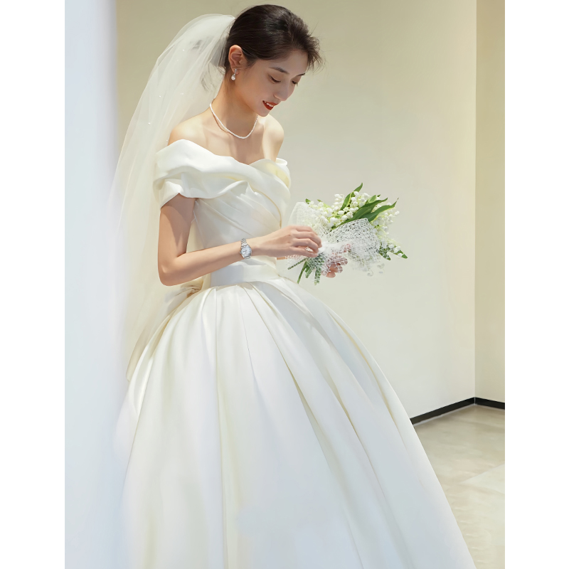 Summer advanced wedding dress, open shoulders, fitted, high-end, suitable for teen Summer advanced wedding dress, open shoulders, fitted, high-end, suitable for teen
