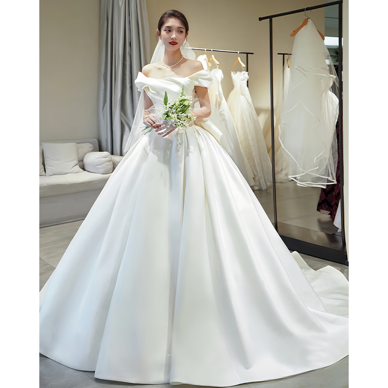 Summer advanced wedding dress, open shoulders, fitted, high-end, suitable for teen Summer advanced wedding dress, open shoulders, fitted, high-end, suitable for teen
