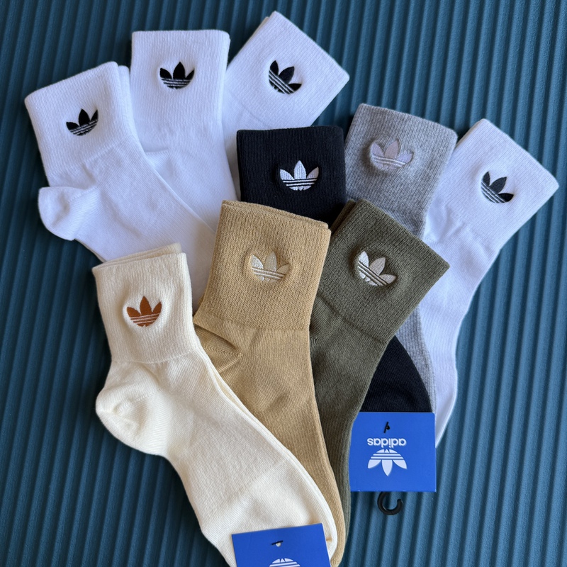 Adidas Adidas Trefoil Socks Women's Genuine Sports Socks Running Breathable Comfortable Casual Mid-Calf Socks Men's