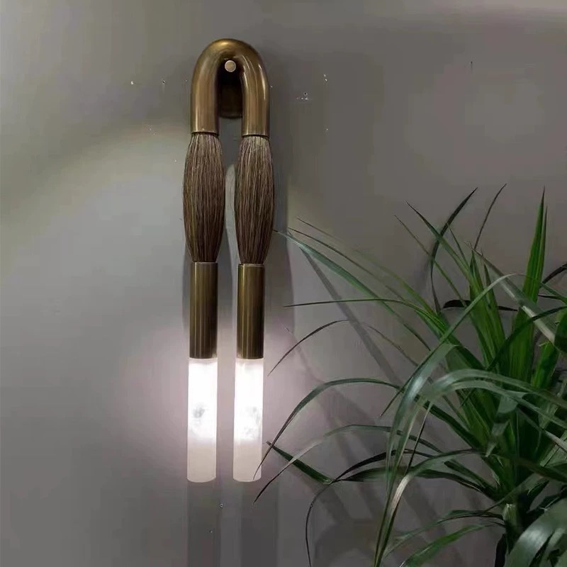 Horsehair Wall Lamp, Post-Modern Light Luxury, Retro Wabi-Sabi Style, Designer Hotel Living Room, Bedroom, Bedside Corridor Long Chandelier