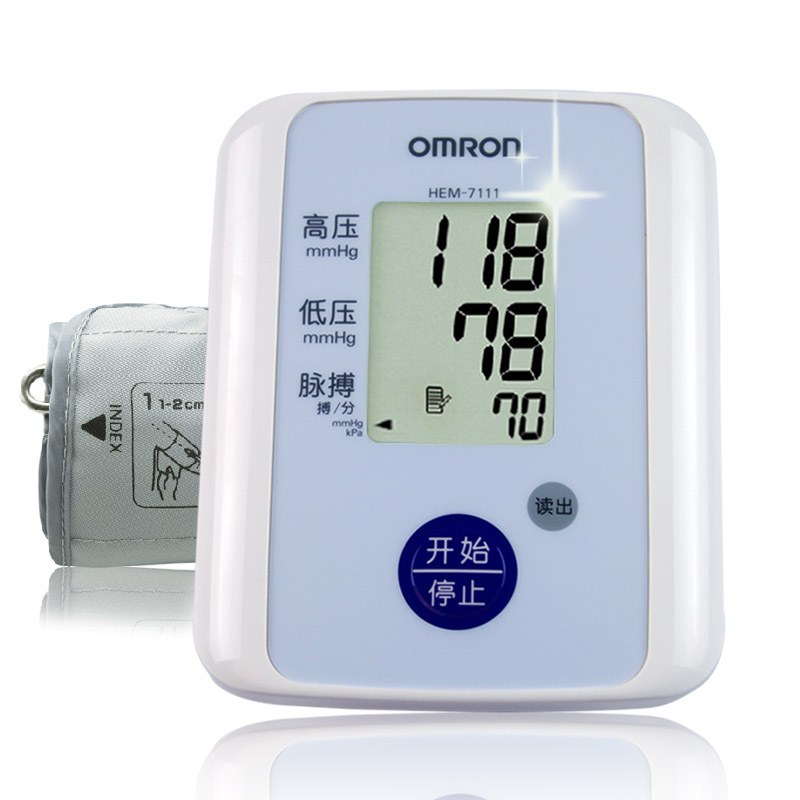 欧姆龙血压计HEM-7111 电子血压仪血压计 全自动上臂式 家用 ja