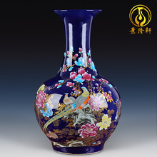 13 year old store home decoration handicrafts Jingdezhen floor to ceiling vase ceramic ware large new Chinese style living room flower arrangement TV cabinet ornaments