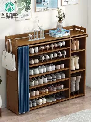Shoe rack Household economical indoor good-looking simple door storage artifact solid wood multi-layer dust-proof fabric shoe cabinet