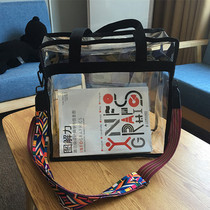 Bag transparent girl bag portable new 2021 net red large capacity wild small fresh one shoulder jelly messenger bag