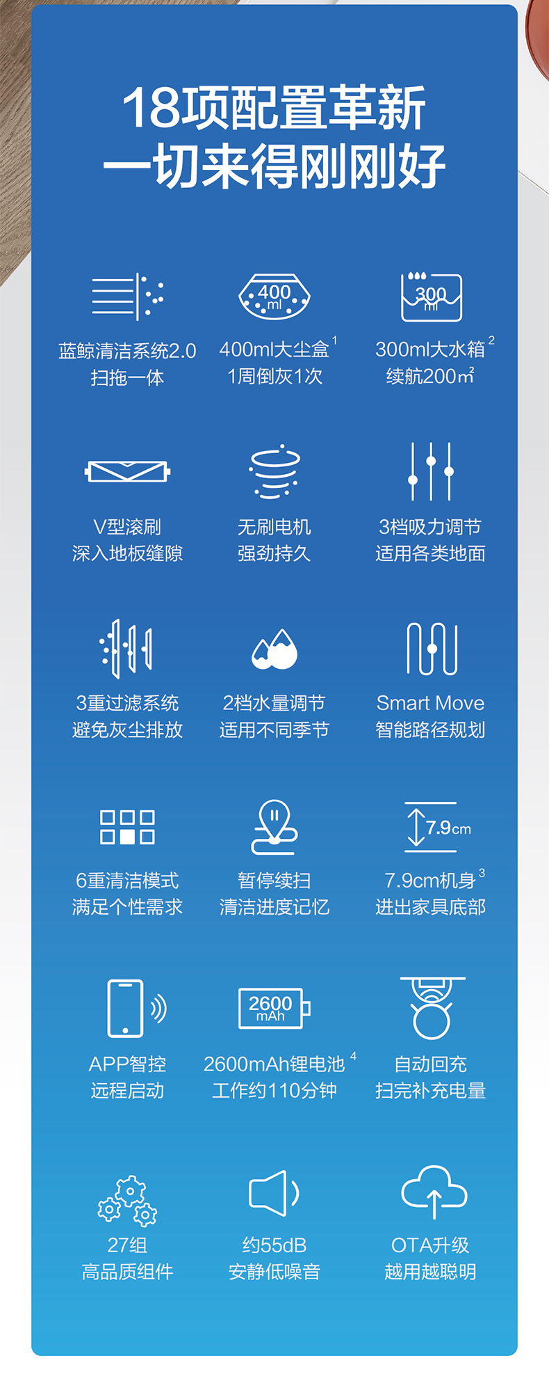 科沃斯 U2智能扫地机器人 可连天猫精灵 图2