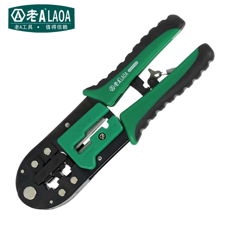 Old A Taiwan manufacturing dual-use ratchet network pliers Wire Pliers Crystal Head wire pliers 6P 8P Press Wire Pliers 