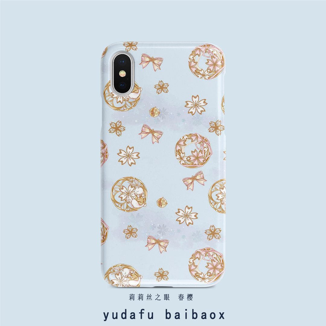 Spring cherry Lily cooperation shell original Apple 7 mobile phone protection shell iphoniex Huawei Xiaomi mobile phone protective shell