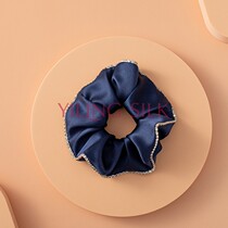 Diamond-encrusted silk hair ring French fat intestine ring mulberry silk head rope pleated silk hair rope rhinestone shiny trim