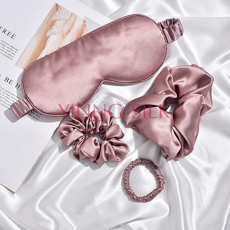 30 mmie pounds of real silk blindfold suit pure color mulberry silk hair film large intestine hair ring combined non steam blindfold