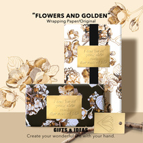 giftsideas Mid Autumn Festival gift wrapping paper (hand painted hydrangea)Birthday gift paper ins wind bag