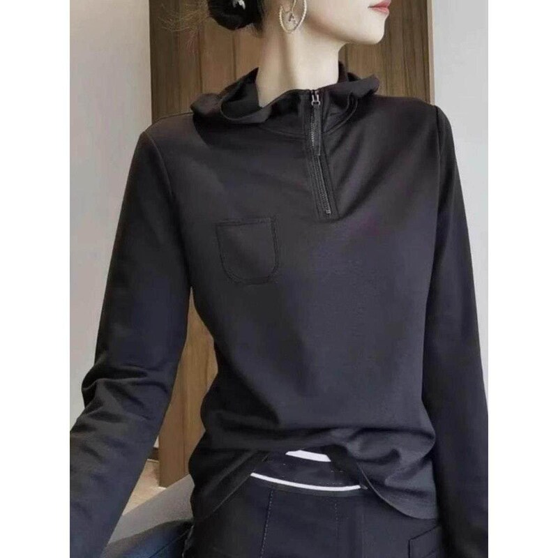 Brother's Store Same Style 2025 Spring, Autumn, and Winter Casual Hooded Long-Sleeve T-Shirt Fleece Sweatshirt Women's Top 5300662