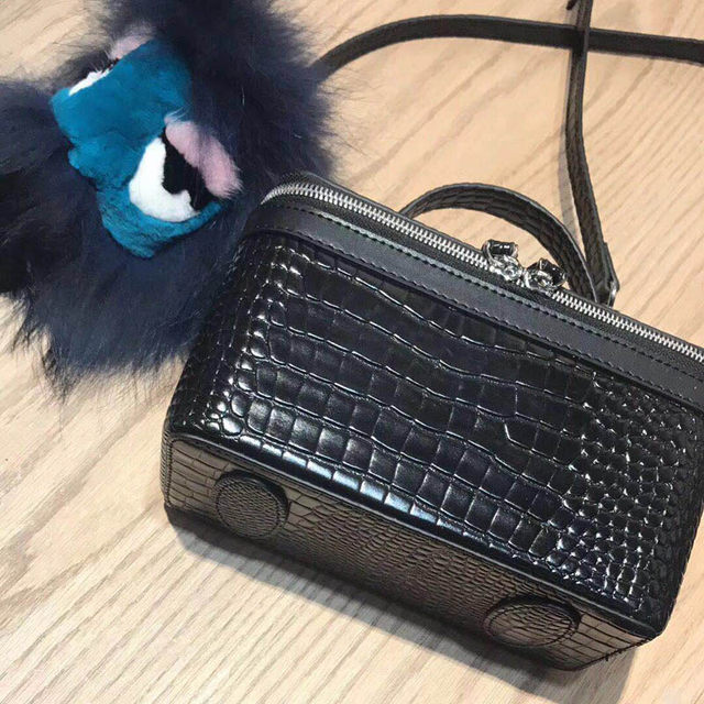 Leather crocodile pattern small box women's bag square box shoulder bag portable diagonal camera bag large capacity cosmetic bag