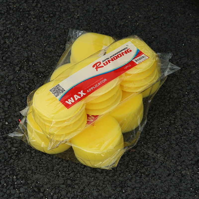 Car waxed sponge rubbed for round car wash with wax conservation polished care small round sponge 12 fit
