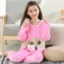 4 san hô nhung 6 dày 8 flannel 3-5-7-9 tuổi mười cô gái lớn trẻ nhỏ cô gái trẻ em bộ đồ ngủ shop quần áo nữ