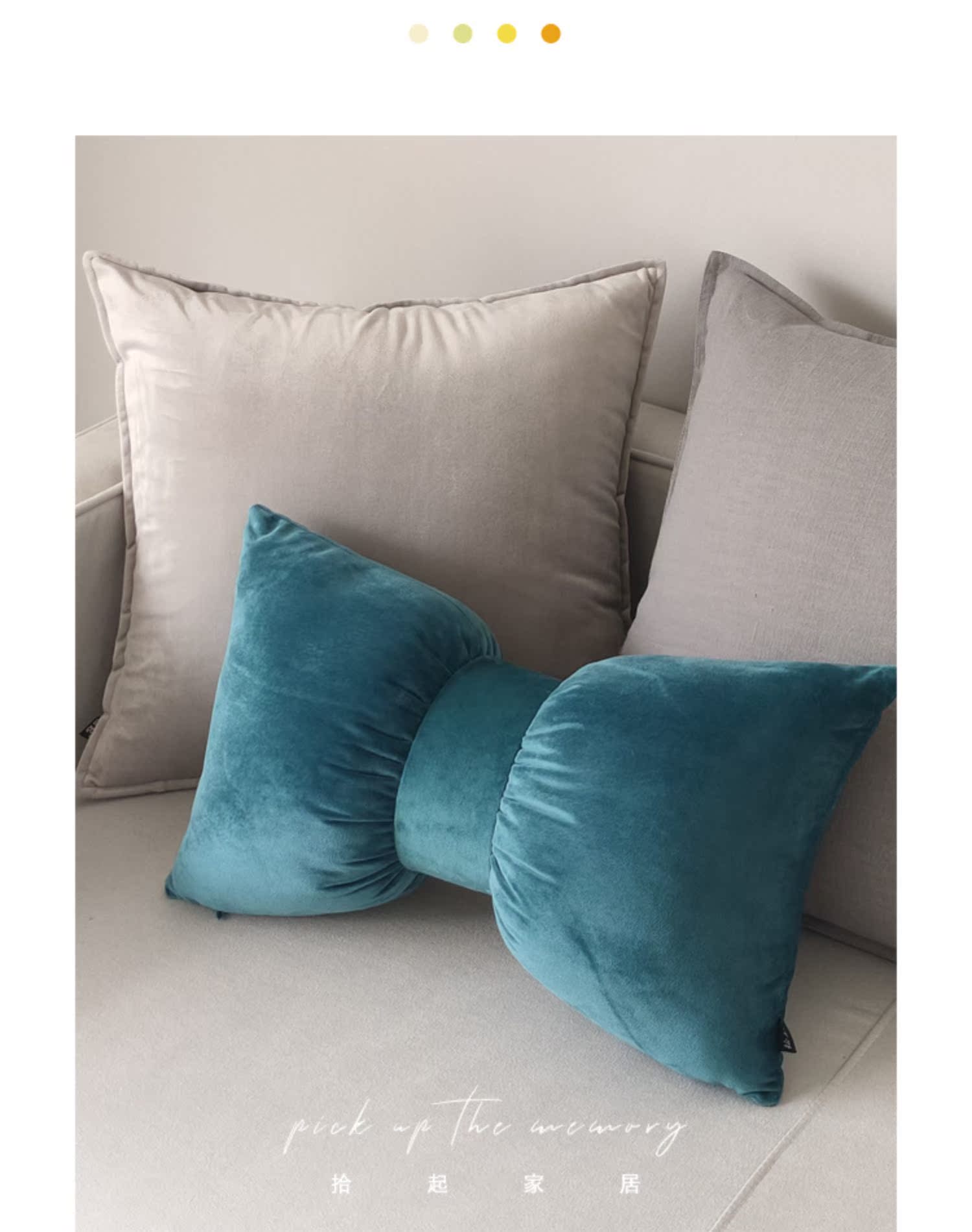 Bow gối đệm ánh sáng sang trọng công chúa Bắc Âu phòng khách sofa giường đệm xe gối đệm trở lại - Trở lại đệm / Bolsters gối trang trí sofa
