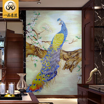 New Chinese peacock mosaic background wall puzzle custom mural tile mosaic aisle cut wall tiles
